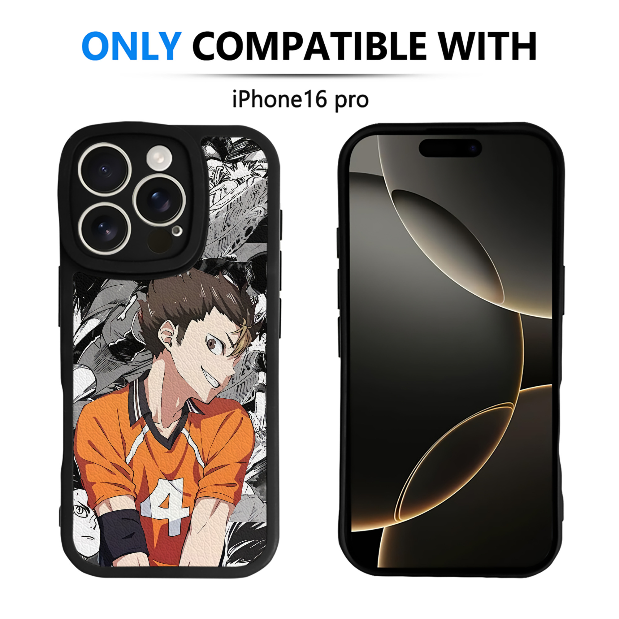 （画像用） ハイキュー!! Haikyu!! 【iPhone 16シリーズ対応】シリコンスマホケース（レザー調） 材質：シリコン